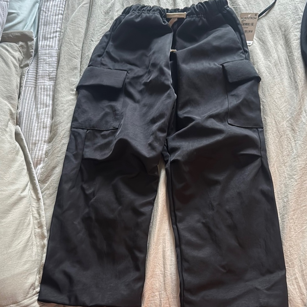 Essentials Black Cargo Joggers